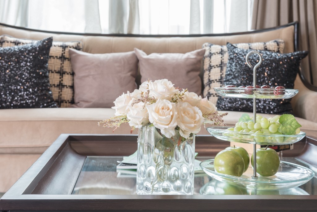 Luxury interior with floral arrangement